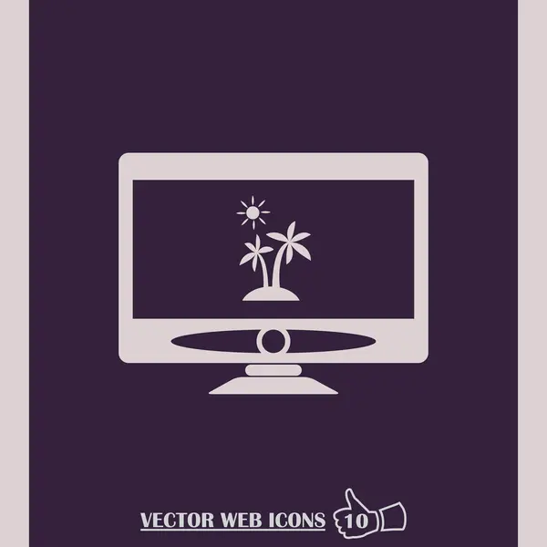 Vector Tablet PC com Tropical Resort — Vetor de Stock