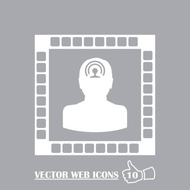 siluet baş ve wifi simge vektör çizim eps 10