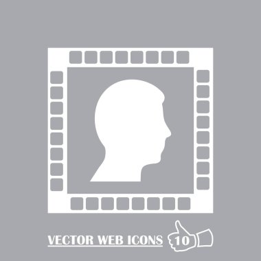 Adam profil simge vektör.