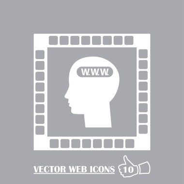 İllüstrasyon izole beyin ikon Www metinle