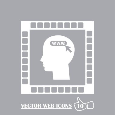 İllüstrasyon izole beyin ikon Www metinle