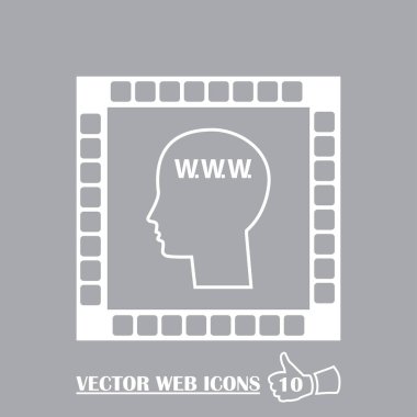 İllüstrasyon izole beyin ikon Www metinle