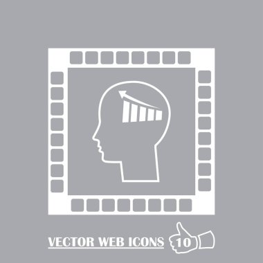 İş adamı ve büyüyen diyagramı siluetleri. insan baş ve grafik simgesi. İş kavramı