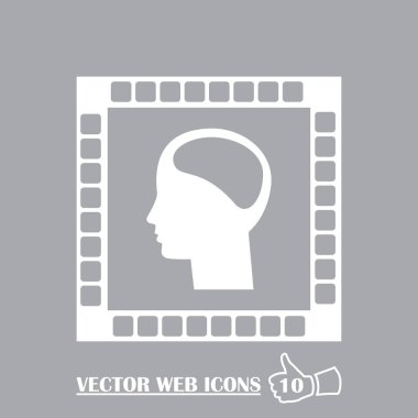 Adam profil simge vektör.