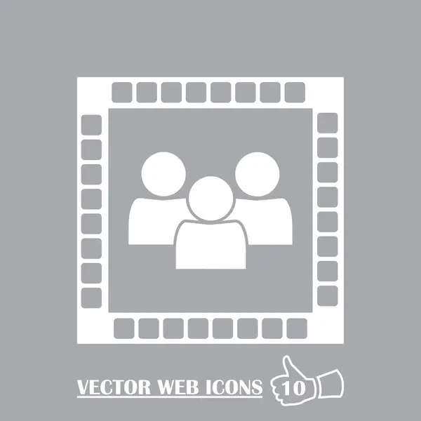 Вектор иконы команды, люди солидная иллюстрация — стоковый вектор