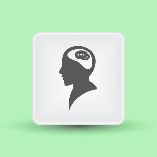 Chat-Symbol-Vektor im menschlichen Kopf — Stockvektor