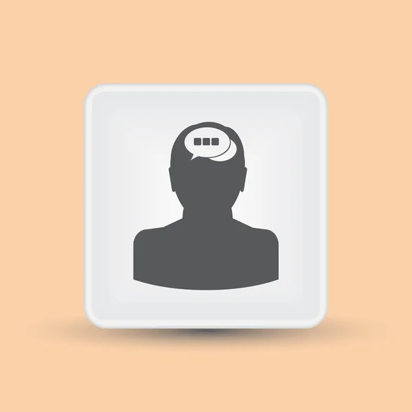 Vettore icona chat nella testa umana — Vettoriale Stock