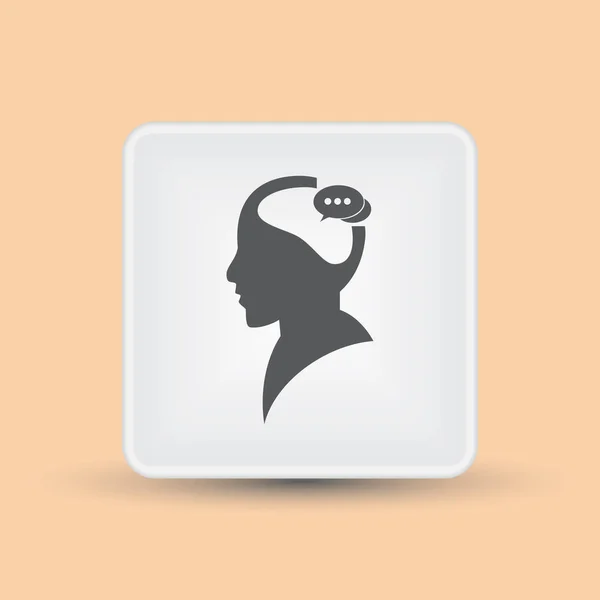 Chat icon vector in human head — Stock Vector