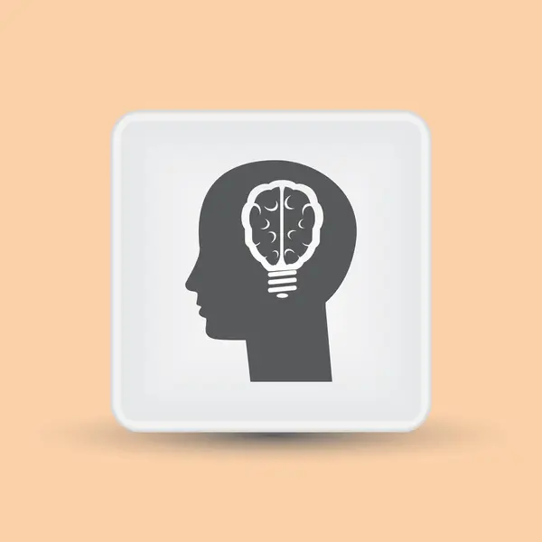 Light bulb brain icon — Stock Vector