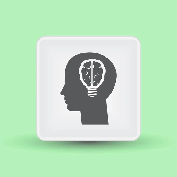 Ícone do cérebro da lâmpada — Vetor de Stock