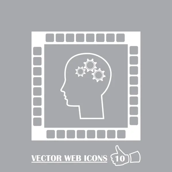 Иконка Gear in head web — стоковый вектор