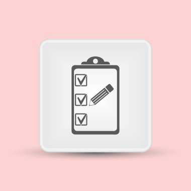 Trendy düz stilde Panosu simgesi. Web sitesi tasarımı, vektör çizim, Eps10 denetim listesi simgesi.