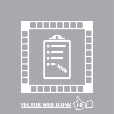 Trendy düz stilde Panosu simgesi. Web sitesi tasarımı, vektör çizim, Eps10 denetim listesi simgesi.