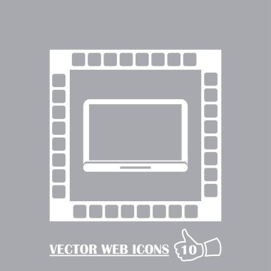 Dizüstü bilgisayar simgesini trendy düz stil. Web sitesi tasarımı, logo, app, UI bilgisayar simgesi. Vektör çizim, Eps10.