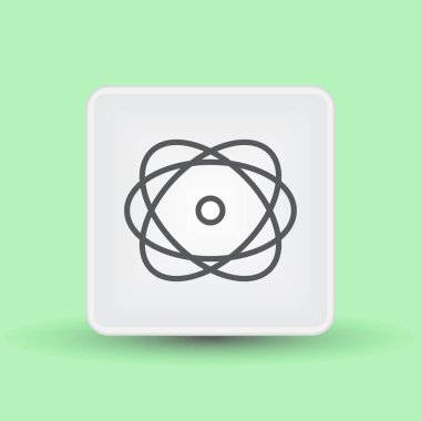 Trendy düz stil atom simgesini. Web siteniz için atom sembolü. Vektör çizim, Eps10.