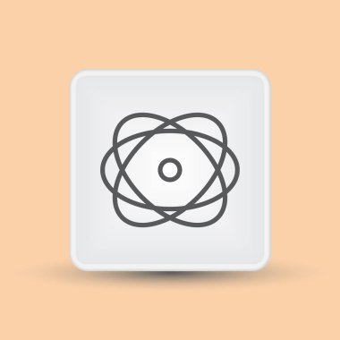 Trendy düz stil atom simgesini. Web siteniz için atom sembolü. Vektör çizim, Eps10.