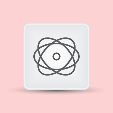 Trendy düz stil atom simgesini. Web siteniz için atom sembolü. Vektör çizim, Eps10.