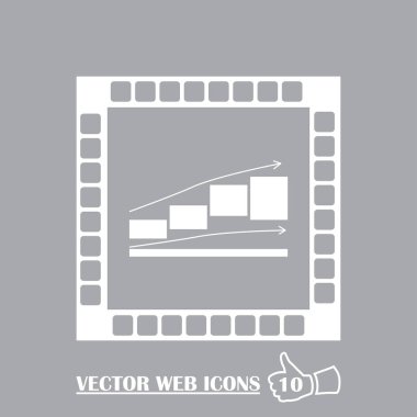 Trendy düz stil grafik simgesini. Web sitesi tasarımı, logo, app, kullanıcı arabirimi için grafik bar sembolü. Vektör çizim, Eps10.