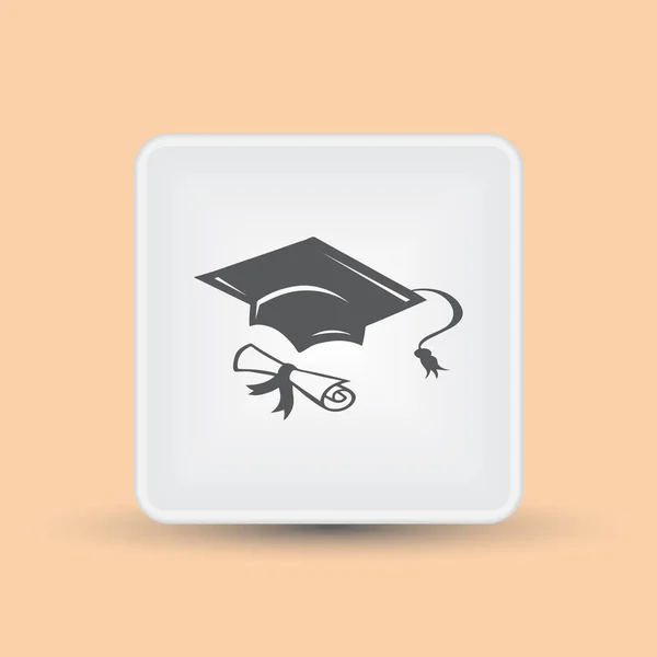 Καπέλο αποφοίτησης και δίπλωμα μαύρο εικονίδιο web. εικονογράφηση διανύσματος — Διανυσματικό Αρχείο