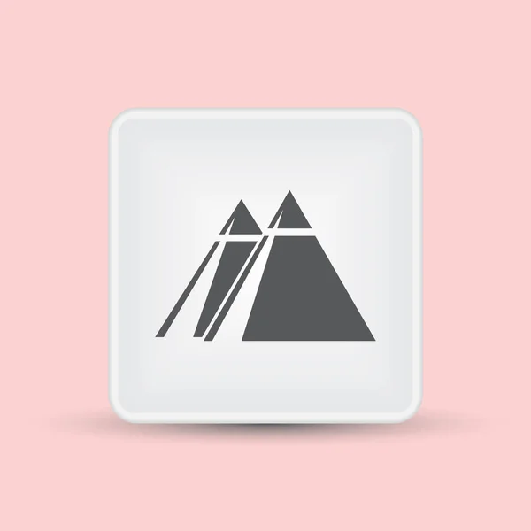 Gri piramitler simgesi üzerinde arka izole. Logo illüstrasyon — Stok Vektör