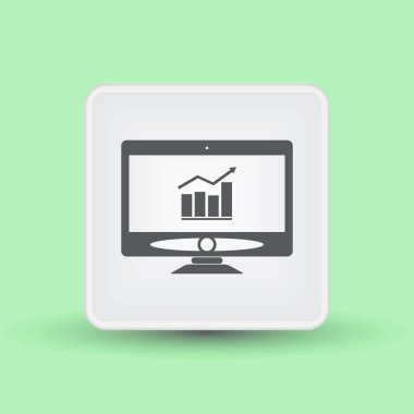 Bilgisayar monitörü farklı grafik, vektör eps10 çizim ile