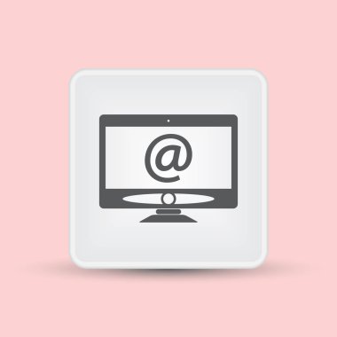 E-posta e-posta mektubu, vektör çizim tutan bir monitör ekran elden kavramsal, pazarlama