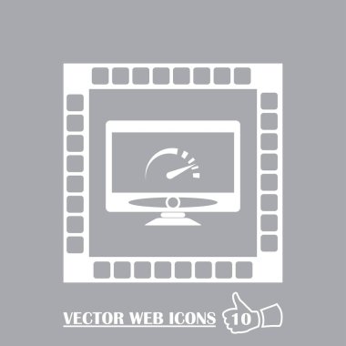 Hız testi pc simgesi. monitör ve hız göstergesi