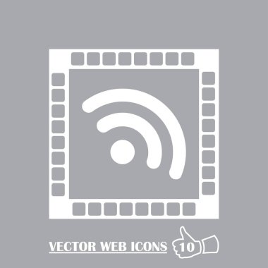 RSS simgesi düz stil ikonu. Vektör çizim