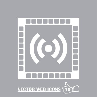 RSS simgesi düz stil ikonu. Vektör çizim