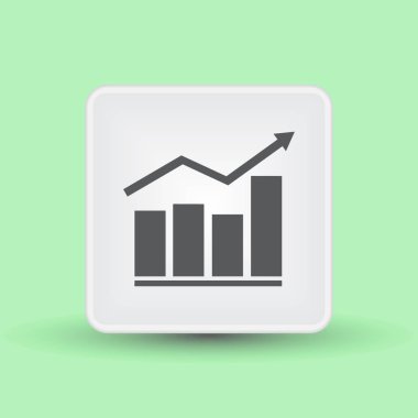 Trendy düz stil grafik simgesini. Web sitesi tasarımı grafik çubuğu simgesi. Vektör çizim, Eps10.