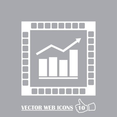 Trendy düz stil grafik simgesini. Web sitesi tasarımı grafik çubuğu simgesi. Vektör çizim, Eps10.