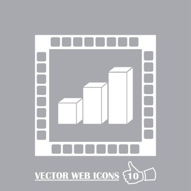 Trendy düz stil grafik simgesini. Web sitesi tasarımı grafik çubuğu simgesi. Vektör çizim, Eps10.