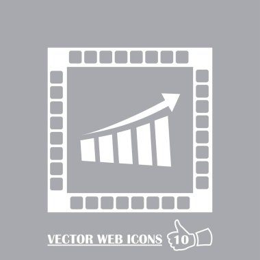 Trendy düz stil grafik simgesini. Web sitesi tasarımı grafik çubuğu simgesi. Vektör çizim, Eps10.