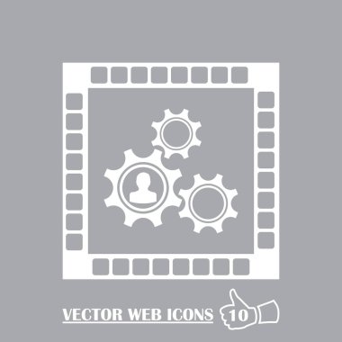 Ayarları simgesi vetor. Dişliler ve adam