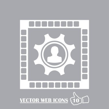 Ayarları simgesi vetor. Dişliler ve adam