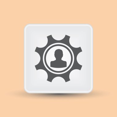 Ayarları simgesi vetor. Dişliler ve adam