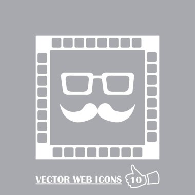 inek gözlük ve bıyıklar. vektör çizim