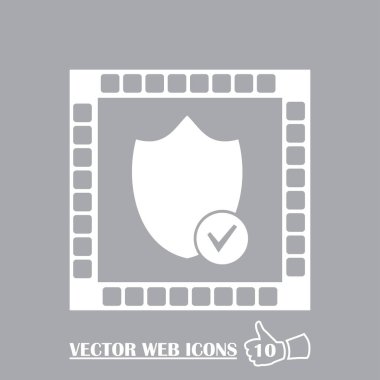 Kalkan simgesi, vektör çizimi. düz tasarım biçimi