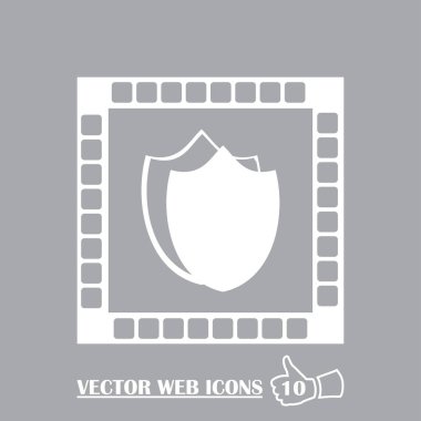 Kalkan simgesi, vektör çizimi. düz tasarım biçimi