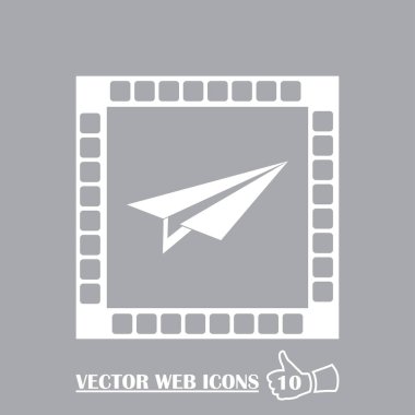 Uçak simge vektör, katı logo illüstrasyon