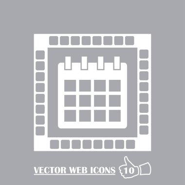 Takvim simgesi, vektör illüstrasyonu. Düz tasarım biçimi