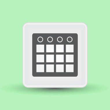 Takvim simgesi, vektör illüstrasyonu. Düz tasarım biçimi