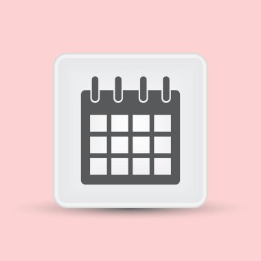 Takvim simgesi, vektör illüstrasyonu. Düz tasarım biçimi