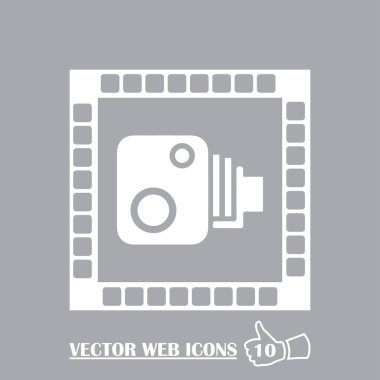 Video kamera Simgesi vektör düz tasarımı