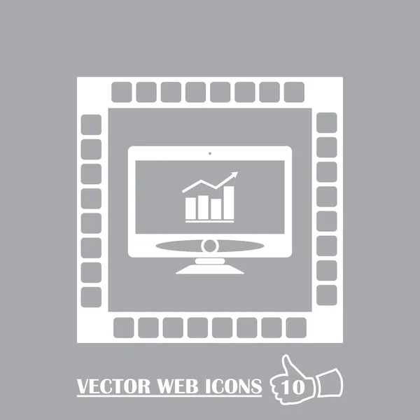 Компьютерный монитор с другим графиком, векторные эпс10 иллюстрации — стоковый вектор