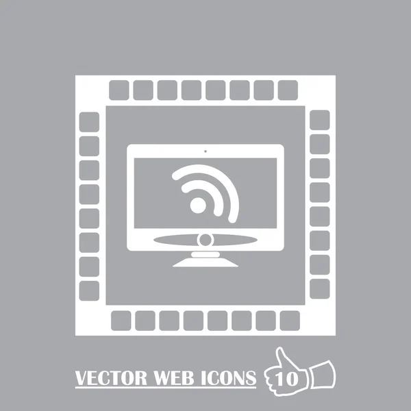 Flat style rss monitor vector icon — Stock Vector