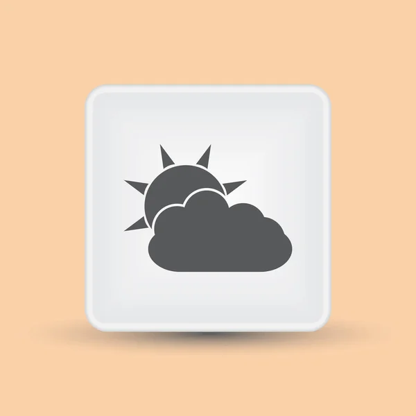 Icono plano Vector - ilustración de sol y nube tiempo web icono — Archivo Imágenes Vectoriales