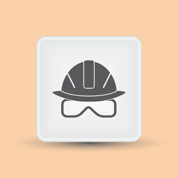 Ilustración vectorial de iconos web - casco de seguridad, casco duro — Archivo Imágenes Vectoriales