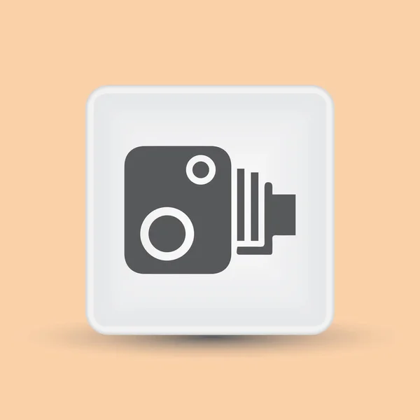 Video kamera Ikona vektor plochý design — Stockový vektor