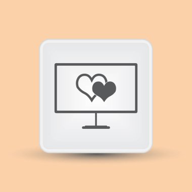 Vektör monitör web simgesi ile. İnternet tasarım için